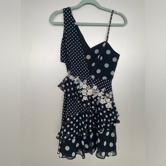 REVOLVE BCBG maxAzria Dress mini Sz 6 Black and white - Picture 2 of 8